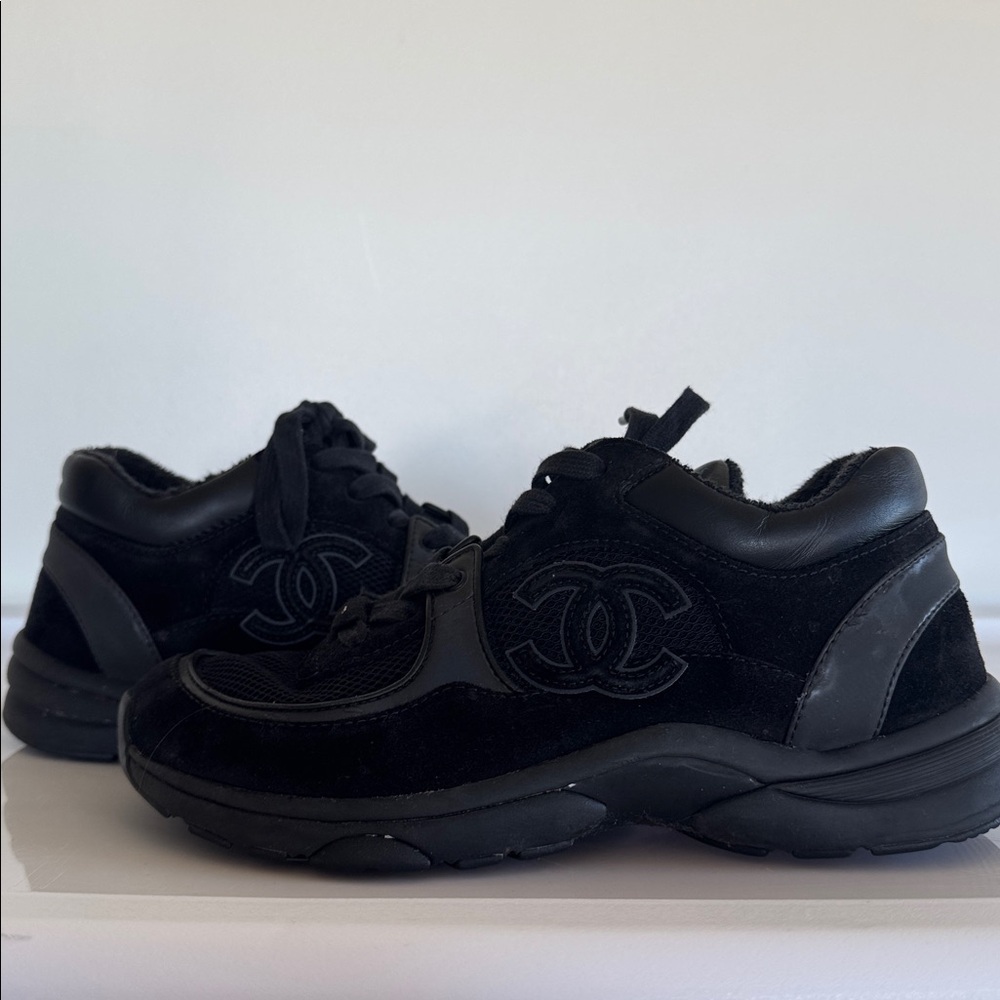 CHANEL Black Athletic Shoes